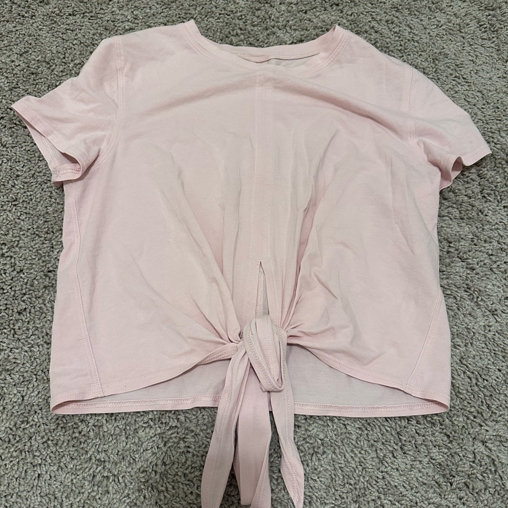 Lululemon Athletica Pink Tie-Front Short Sleeve Tee